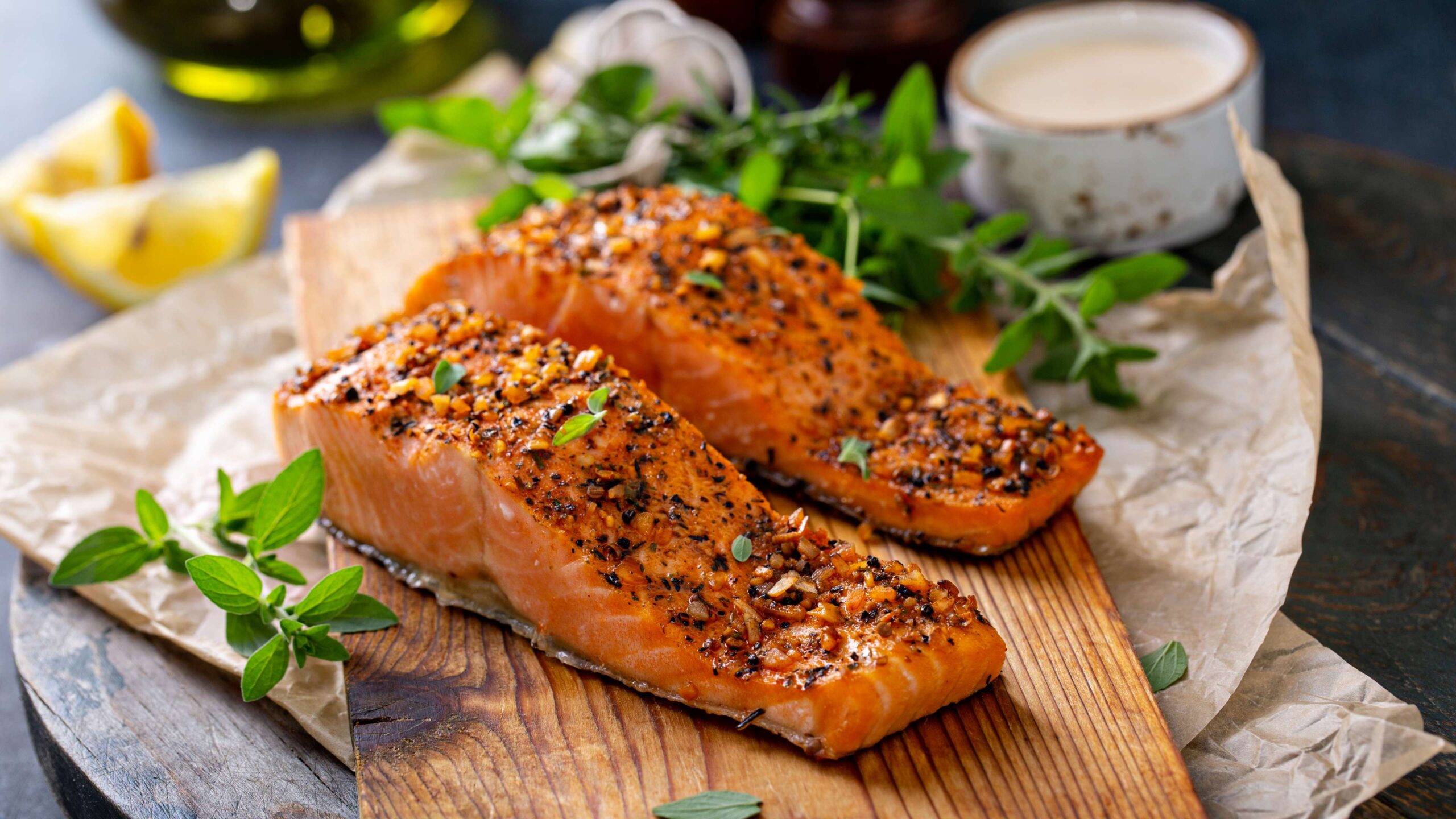 Pan-seared fresh-caught salmon from Fish Foodies